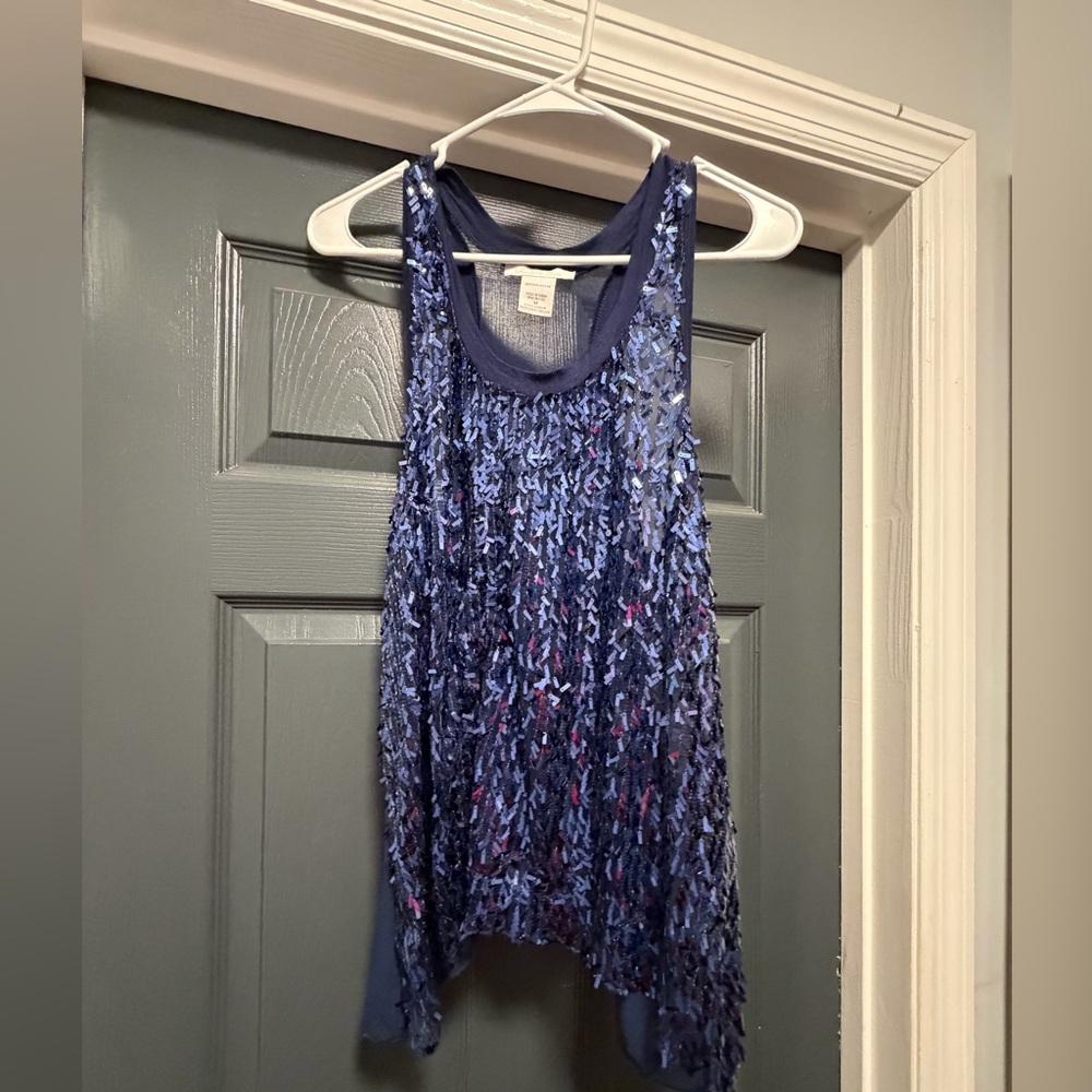 Charlotte Russe Y2K Blue Sequin Top